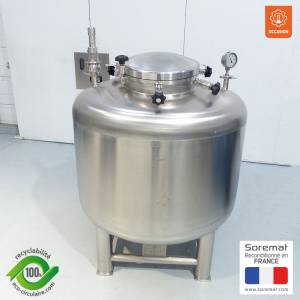 1000 L FISCHER Cuve inox simple enveloppe pressurisable 