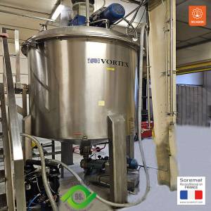 3000 L VORTEX  Cuve simple enveloppoe inox avec agitation centrale