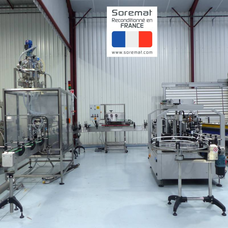 STOPPIL Remplisseuse débitmétrique + visseuse + étiqueteuse Altech