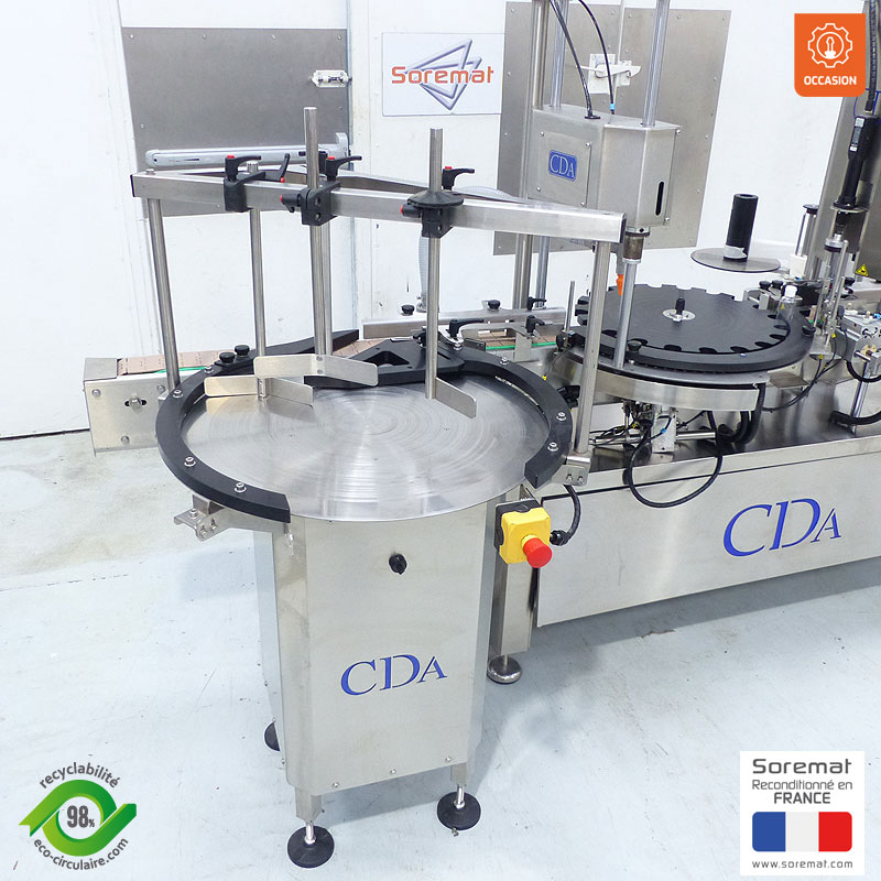 CDA  Ligne de remplissage liquide + visseuse + étiqueteuse