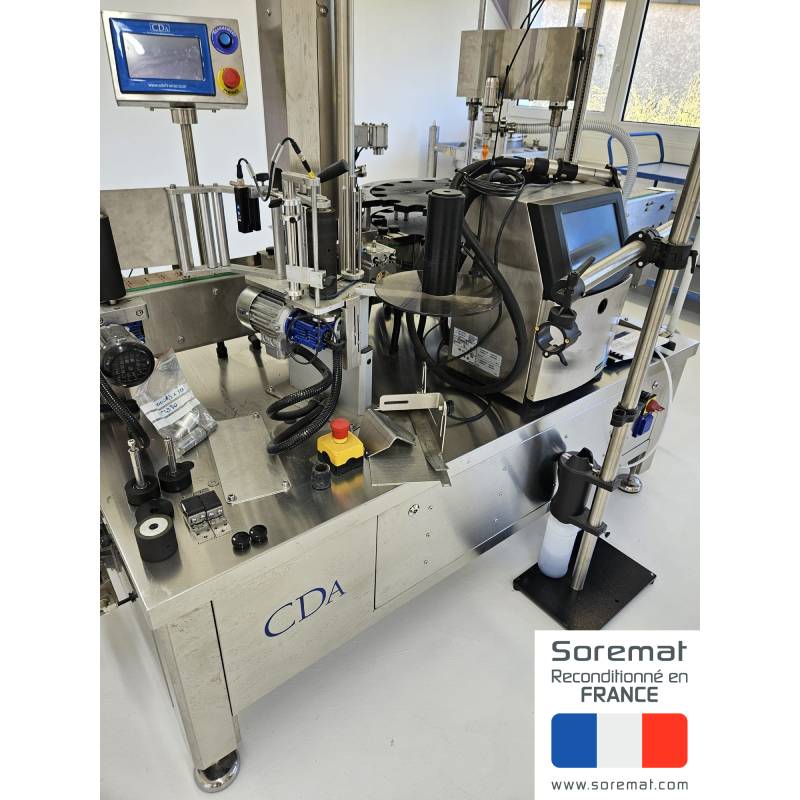 CDA  Ligne de remplissage liquide + visseuse + étiqueteuse - soremat