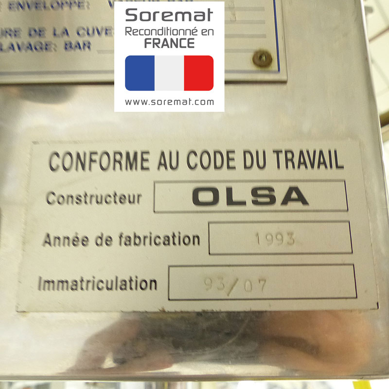 50 L OLSA Cuve de fabrication type Macef avec homogeneiseur