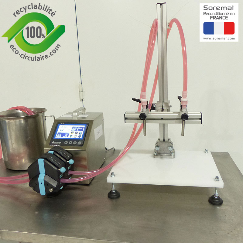 Remplisseuse 2 becs avec pompe péristaltique 2,6L/mn