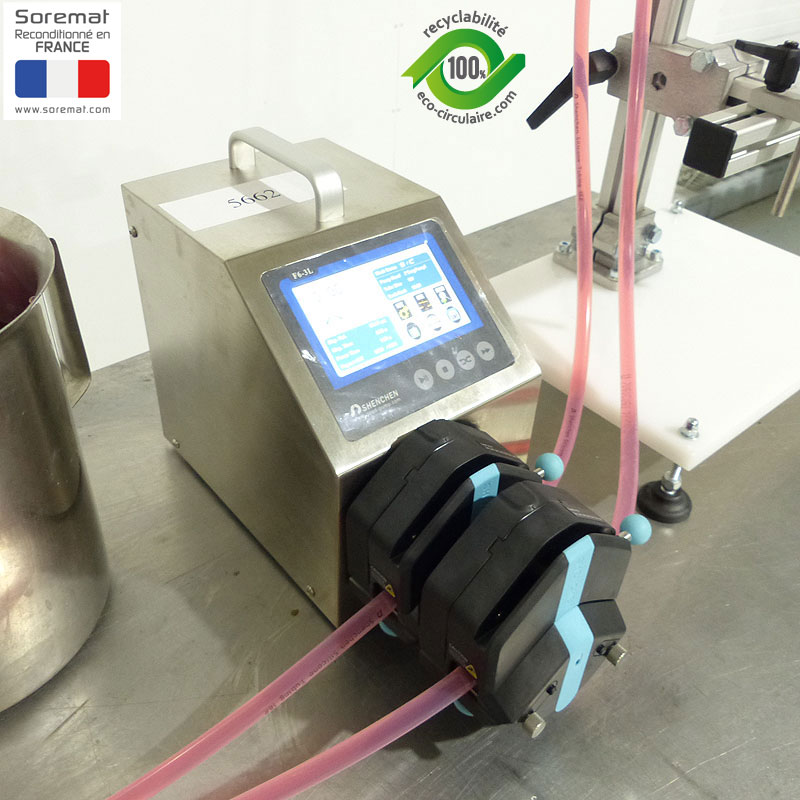 Remplisseuse 2 becs avec pompe péristaltique 2,6L/mn